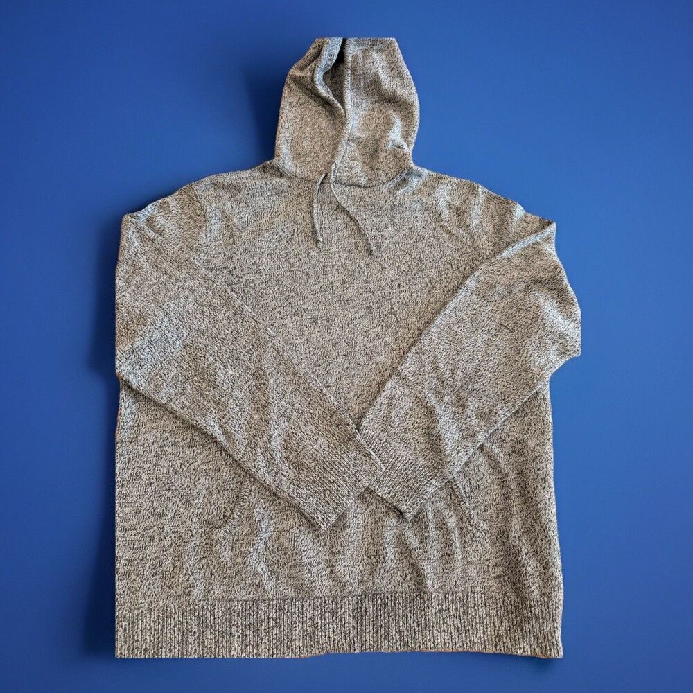 BIG & TALL GOOD THREADS Sweater Hoodie 3XLT BLue/Grey Knit Good Used Condition